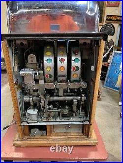 Antique Mills Slot Machine 25-cent 777 CHROME Hi-Top Special Reward 1949, Works