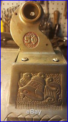 Antique Mills Slot Machine 5 Cent Nickel Poinsettia- Working Unrestored