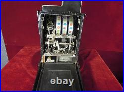 Antique Mills Slot Machine 5 Cents Red Diamond Silver Great working order