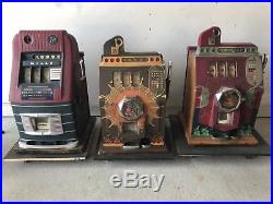 Antique Mills Slot Machine LOOK 3 Nice Originals, Bursting Cherry Jewel Bell