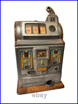 Antique Rockola Penny Slot Machine Circa 1920's 1930's WORKS! Withkey