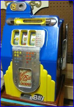 Antique Slot Machine 25 Cent Buckley Recently Restored