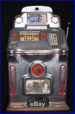 Antique Slot Machine 5¢ O. D. Jennings 1946 Standard Chief