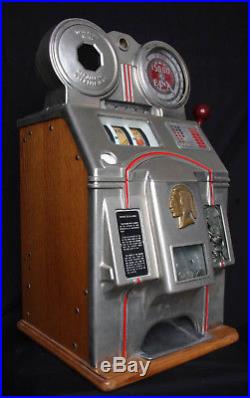 Antique Slot Machine 5¢ O. D. Jennings Rare 1939 Bank Chief Slot Machine