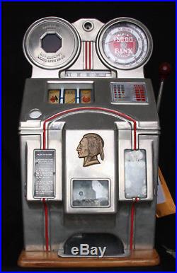 Antique Slot Machine 5¢ O. D. Jennings Rare 1939 Bank Chief Slot Machine