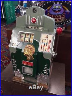 Antique Slot Machine. Indian Chief. Restored to New
