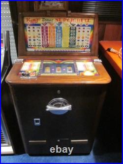 Antique Slot Machine Keeney's Bonus Super Bell 1946 Very Good Condition