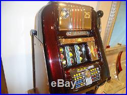 Antique Slot Machine Mills Hightop Nugget 25 Cent