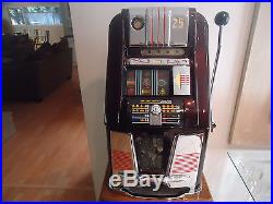 Antique Slot Machine Mills Hightop Nugget 25 Cent