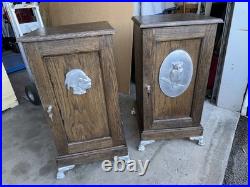 Antique Slot Machine Oak Stand Choice of One WithClaw Feet, Lock & Key & Storage