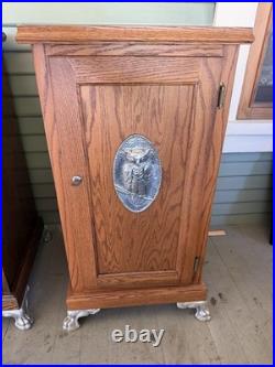 Antique Slot Machine Oak Stand Claw Feet with Lock Key storage shelf Coin Op