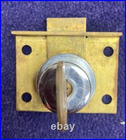 Antique Slot Machine Parts Original Mills CONSOLE Back Door Lock, with 1 Key