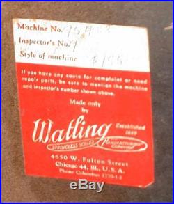 Antique Slot Machine Watling Rol-A-Top coin op vending