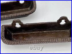 Antique Slot Machine cast metal brown Money Coin Return Tray Vintage Parts #412