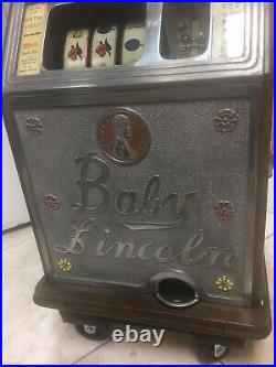 Antique Vintage 25 Cent Lincoln Watling Slot Machine 1931 Rare, Free Shipping