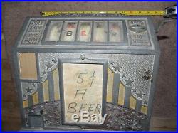 Antique Vintage 5 Cent Gum Vendor Slot Machine Rare