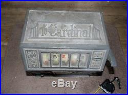 Antique Vintage 5 Cent Gum Vendor Slot Machine Rare