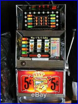 Antique Vintage Bally's Slot Machine' 5 Liner (model 873-a) Beautiful Shape