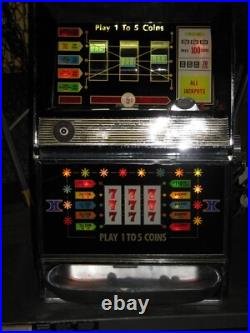 Antique Vintage Bally's Slot Machine' Model 742-a Five Liner Clean' Nice Shape