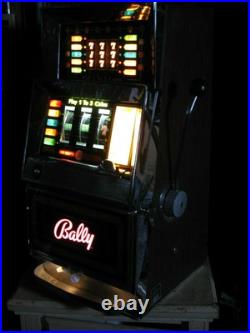 Antique Vintage Bally's Slot Machine' Model 742-a Five Liner Clean' Nice Shape