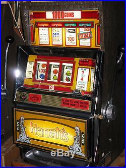 Antique Vintage Bally's Slot Machine' (harrah's) Clean And In Beautiful Shape