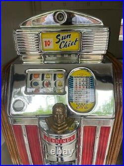 Antique Vintage Jennings Sun Chief Slot Machine