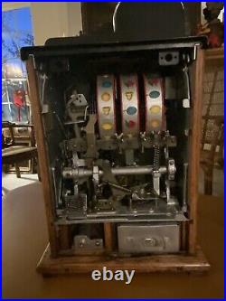Antique Vintage Mills 25 Cent Black Cherry Chrome Front Slot Machine Coin-op