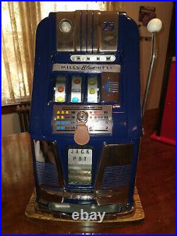 Antique Vintage Mills Blue Bell Slot Machine One-Armed Bandit 25 Cents