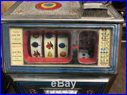 Antique Watling Blue Seal 5 Cent Slot Machine With Keys