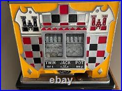 Antique Watling Rol-A-Top 1935 5 cent Slot Machine withStand