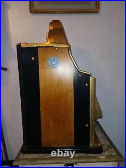 Antique Watling Rol-A-Top 1940's 5 cent Slot Machine withStand in great cond