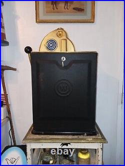 Antique Watling Rol-A-Top 1940's 5 cent Slot Machine withStand in great cond