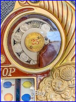 Antique Watling Rol-A-Top 25c Cent Slot Machine Working Excellent Condition