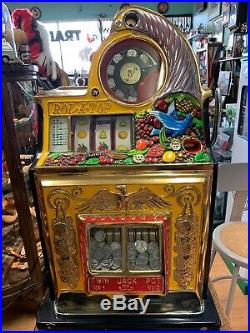 Antique Watling Rol-A-Top 5c Cent Slot Machine Birds Of Paradise. Very Rare