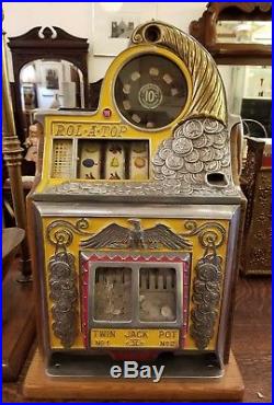 Antique Watling Rol-A-Top Coin Front 10c Slot Machine