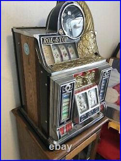 Antique Watling Rol-A-Top Coin/dispenser 5c Slot Machine With Stand! Estate Find