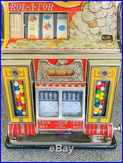 Antique Watling Rol-A-Tor 1c Cent Penny Slot Machine Working Excellent Condition