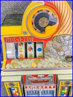 Antique Watling Rol-A-Tor 1c Cent Penny Slot Machine Working Excellent Condition