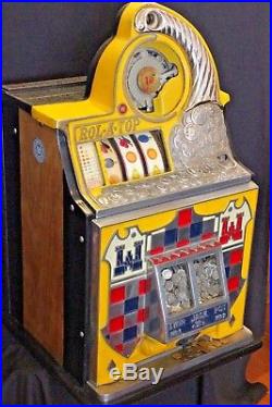 Antique c1940 WATLING ROL A TOP 10c Slot Machine Checkerboard Coin Front