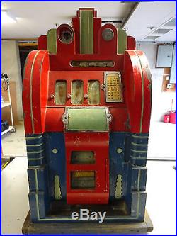 Antique vintage Mills Extraordinary slot machine 25CENT WORKS NEEDS RESTORATION