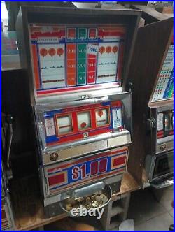 BALLY 1090 IKE DOLLAR 1.00 $ SUNDOWNER SLOT MACHINE With VIDEO & 100 TOKENS