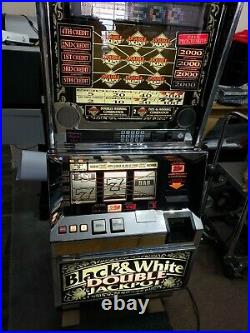 Bally Black and White Double Jackpot Beautiful Machine very Rare