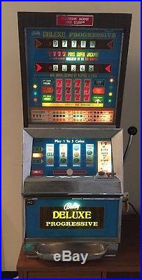 Bally Deluxe 4 Reel Progressive Continental 5 Cent Nickel Slot Machine Excellent