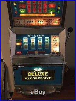 Bally Deluxe 4 Reel Progressive Continental 5 Cent Nickel Slot Machine Excellent