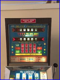 Bally Deluxe 4 Reel Progressive Continental 5 Cent Nickel Slot Machine Excellent