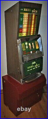 Bally Reel Dice 1-6 Nickel Coin Operated Lighted Slot Machine FULLY WORKING