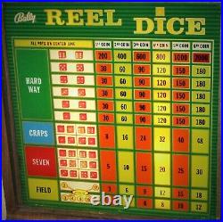 Bally Reel Dice 1-6 Nickel Coin Operated Lighted Slot Machine FULLY WORKING