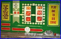 Bally Reel Dice 1-6 Nickel Coin Operated Lighted Slot Machine FULLY WORKING