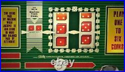 Bally Reel Dice 1-6 Nickel Coin Operated Lighted Slot Machine FULLY WORKING