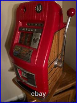 Beautiful Vintage Mills Slot Machine 10 cent WORKING